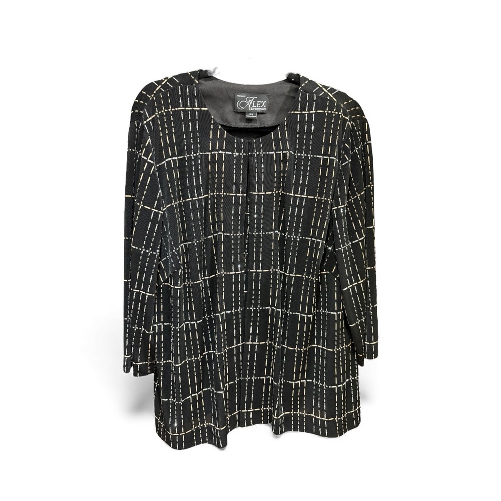 Women’s Alex Evenings | Printed Elegant Jacket & Top | Color: Black Size: 2X